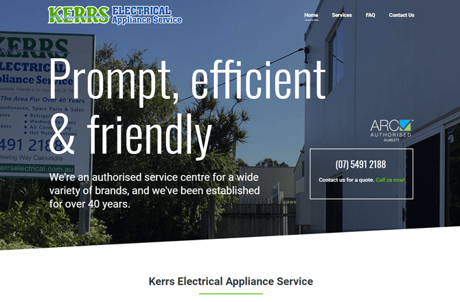 Kerrs Electrical Caloundra Website